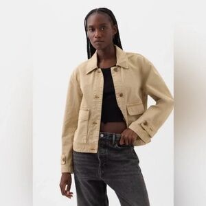 GAP Tan Utility Button Up Jacket, Size PS